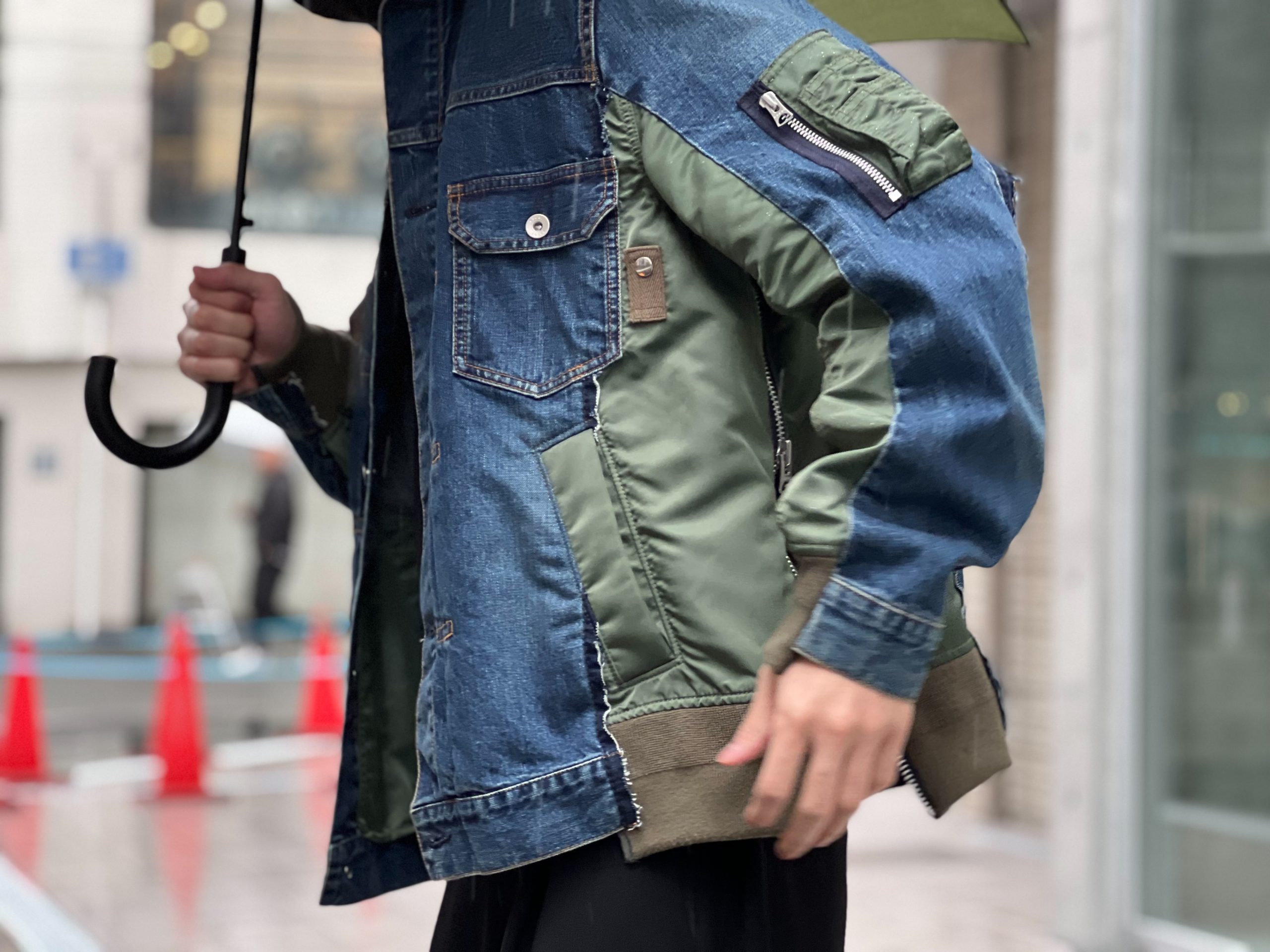 sacai サカイ デニム ドッキング モッズコート ニットMA1 sacai サカイ