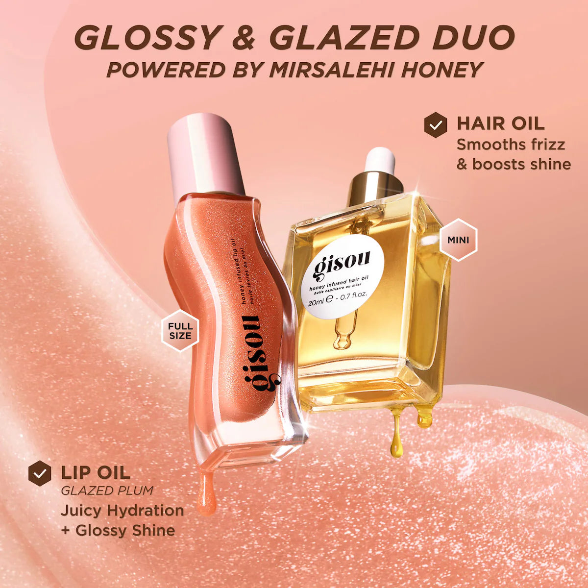 Gisou Glossy & Glazed Hair & Lip Oil Gift Set – Kicks Machine