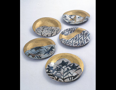 乾山風絵変平向付 十人 | しぶや黒田陶苑