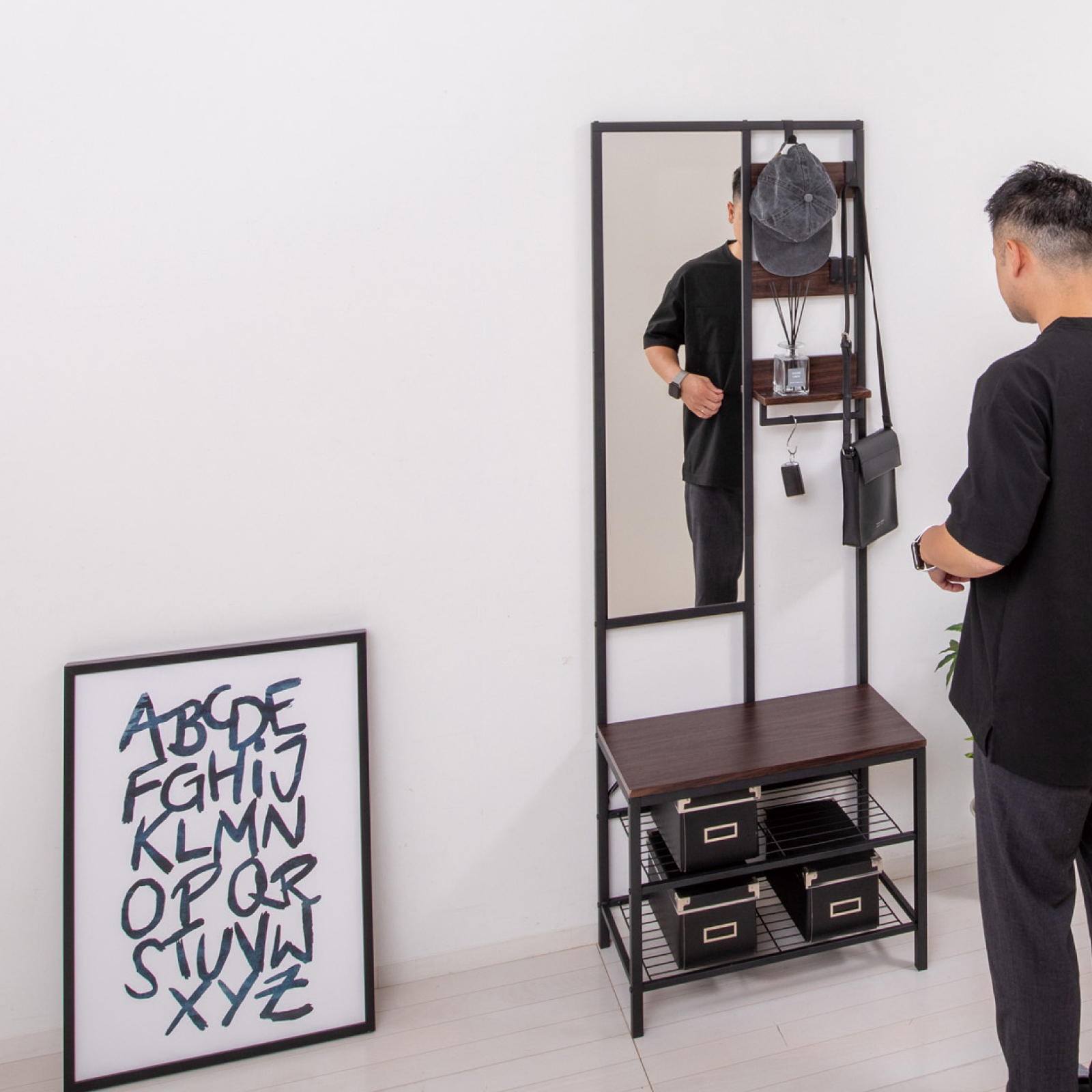 多機能ハンガーラックミラー付き | 株式会社クロシオ｜クロシオ