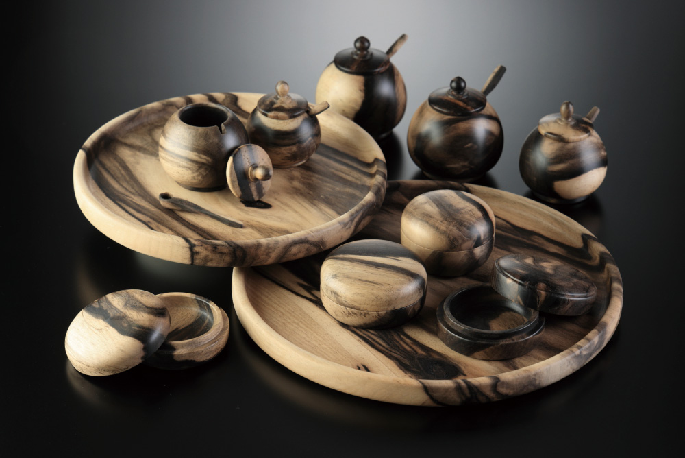 茶櫃 蓋付き 柿の木 茶櫃 蓋付き 柿の木 茶櫃 蓋付き 柿の木