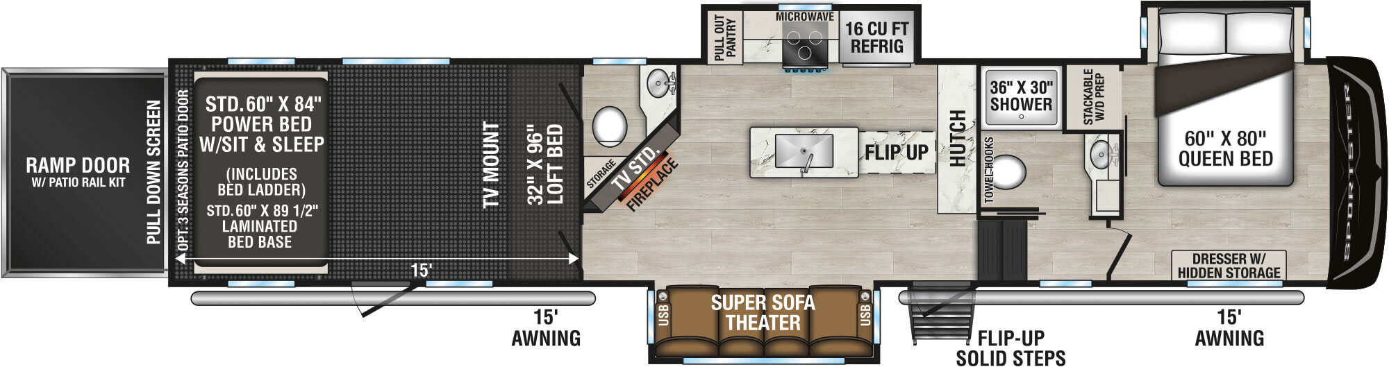 2025 Sportster X 3915X Fifth Wheel Toy Hauler | KZ RV