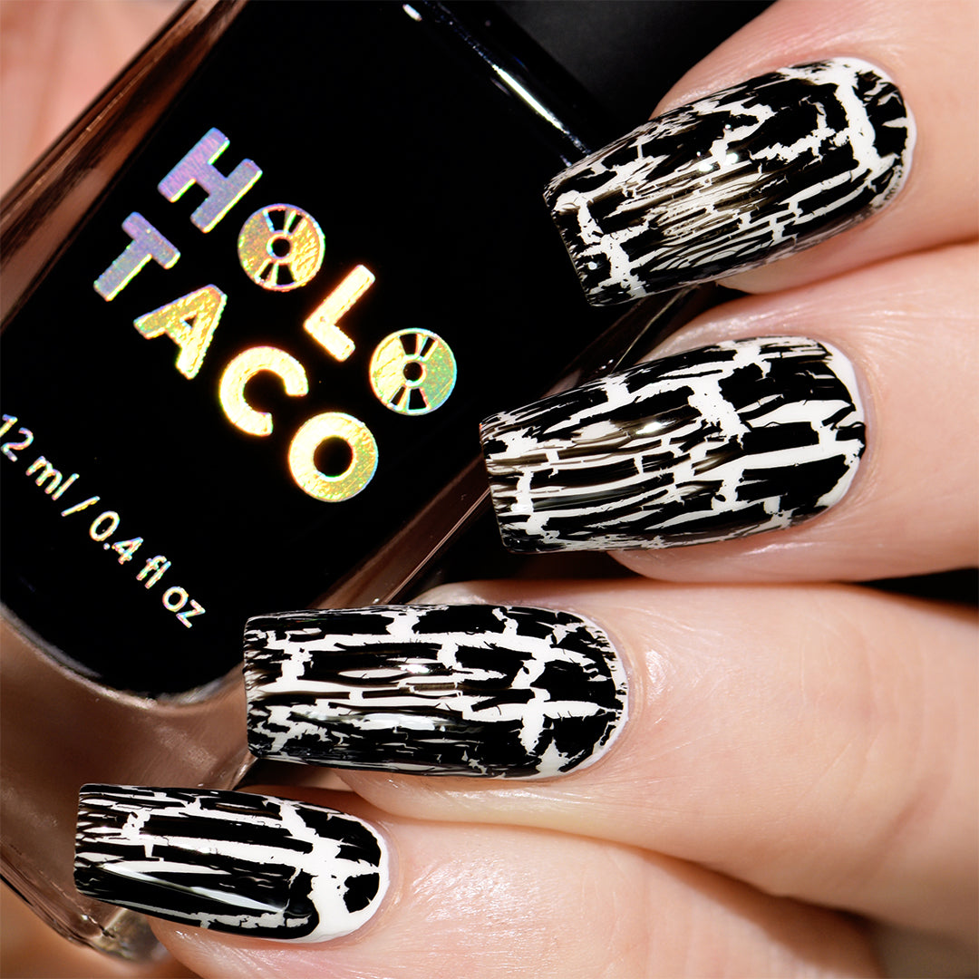Holo Taco | Cracked Taco Shell | Nail Polish | Black