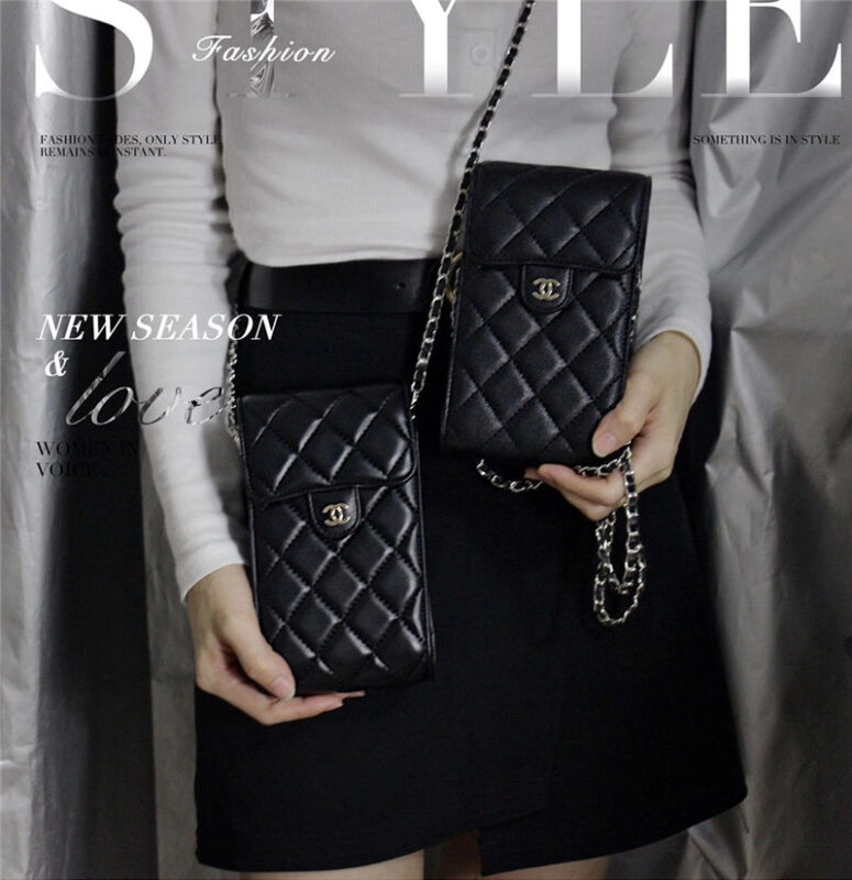 シャネル 斜 めがけ ミニ スマホショルダー ブランド スマホ 2台持ち