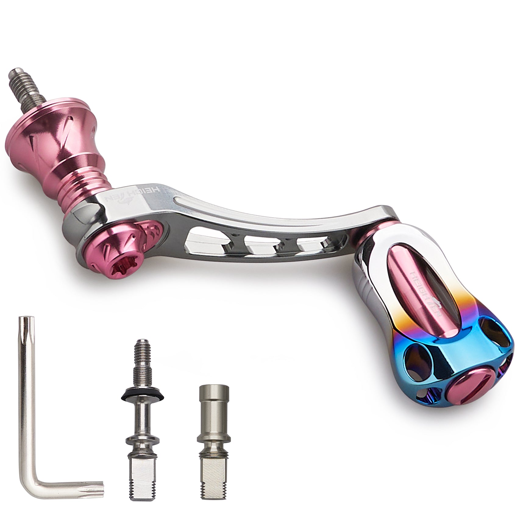 HEIGHTEN 45-50mm可変 リール ハンドル 焼き色 22mm アルミ ノブ 搭載