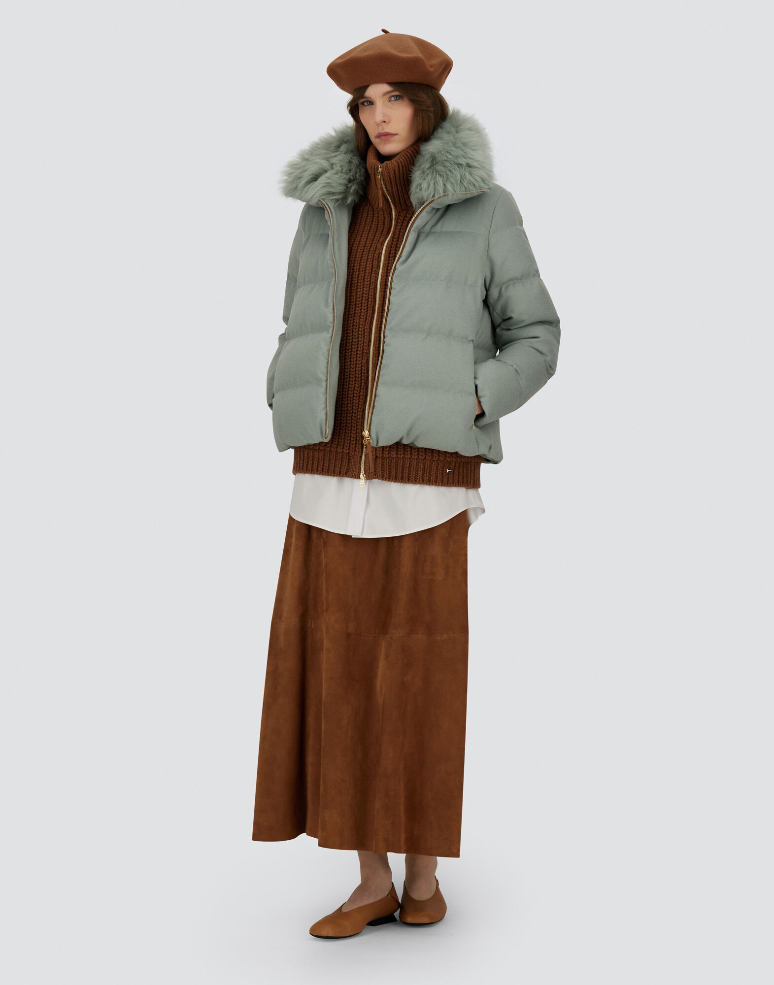 レディース シルクカシミア&Hモノグラム ジャケット セージ | Herno