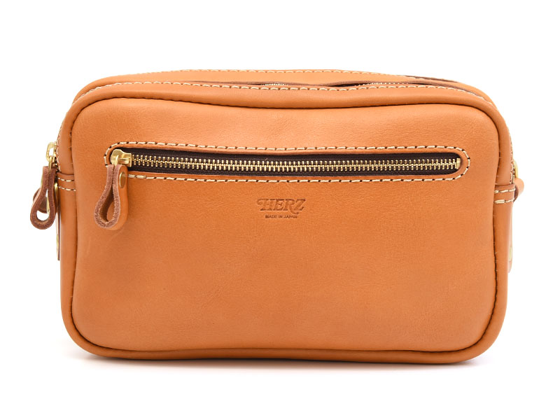 二部屋構造で使い勝手抜群のファスナーショルダーバッグ / 革鞄のHERZ