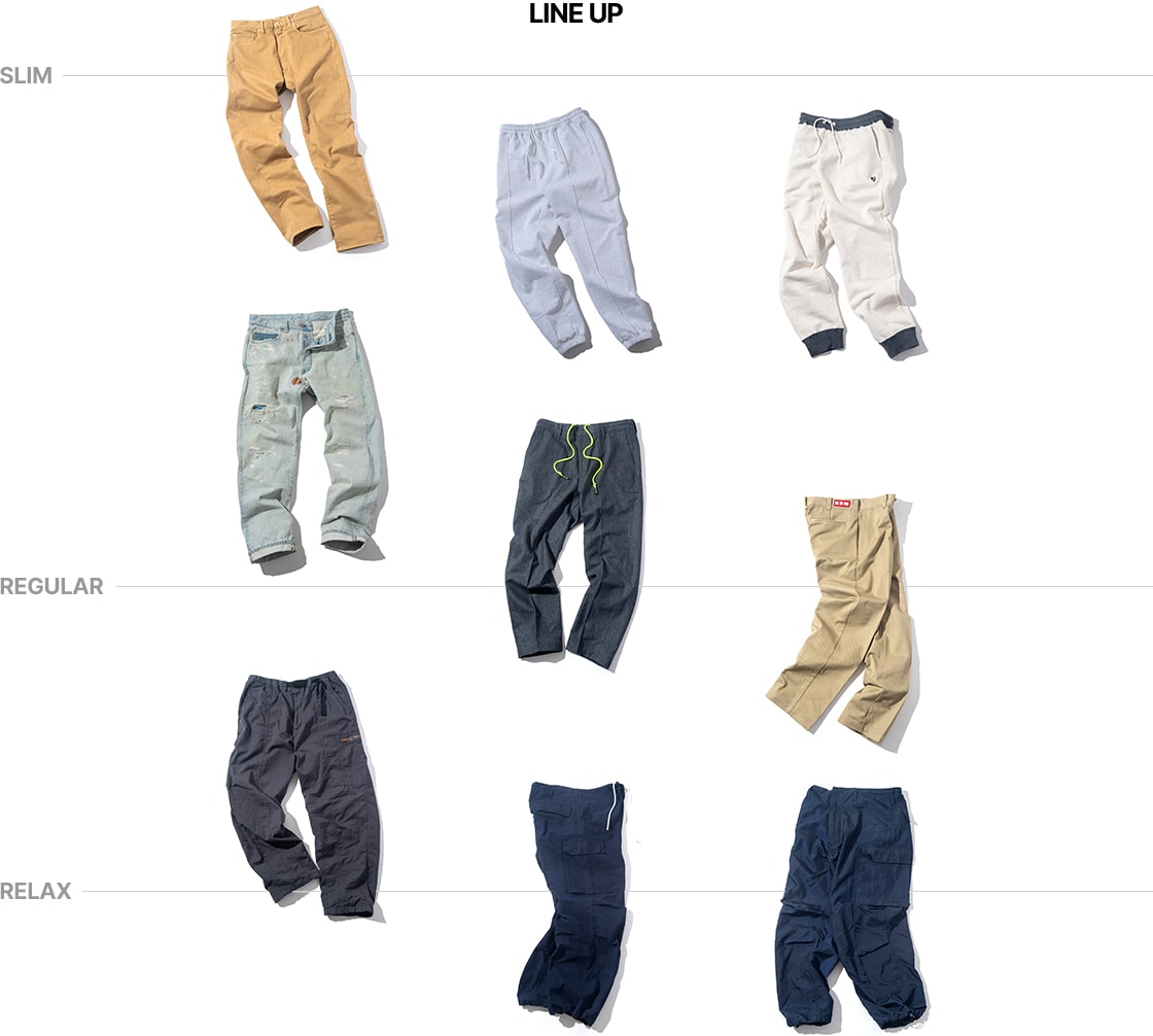 HRM ORIGINAL PANTS collection｜今期の一押しパンツアイテムを