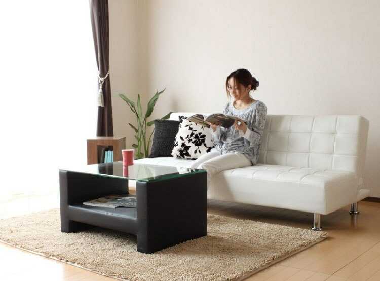 SF-1946 ソファーベッド白ホワイト PVCレザー革製