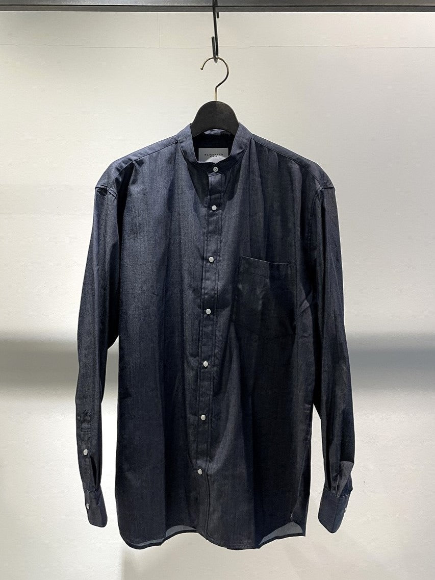 RAINMAKER / BAND COLLAR SHIRT / INDIGO – Inefficient