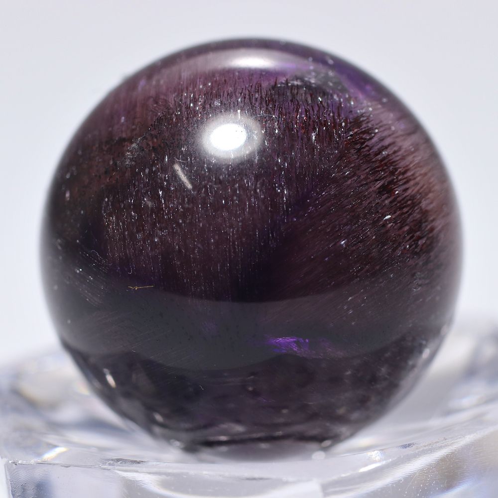 アメジストスーパーセブン丸玉/スフィア（直径約22.2mm・高透明度