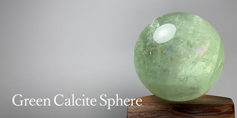 グリーンカルサイト丸玉（スフィア、球体石） - 埼玉県吉川市の天然石