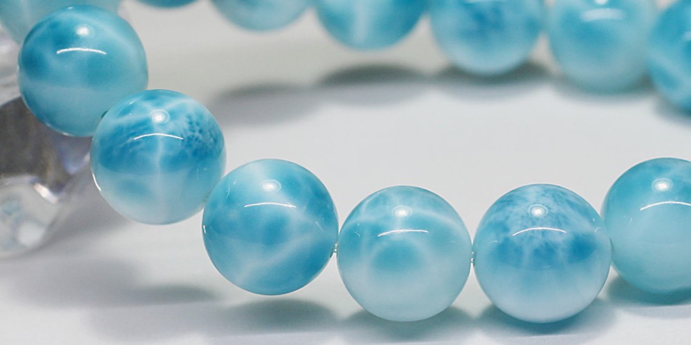 トップクォリティ]ラリマーブレスレット（約11.5mm玉） - 埼玉県吉川市