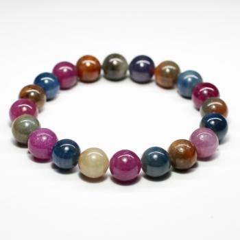 高品質]マルチカラーサファイアブレスレット(約10mm玉) - 埼玉県吉川市