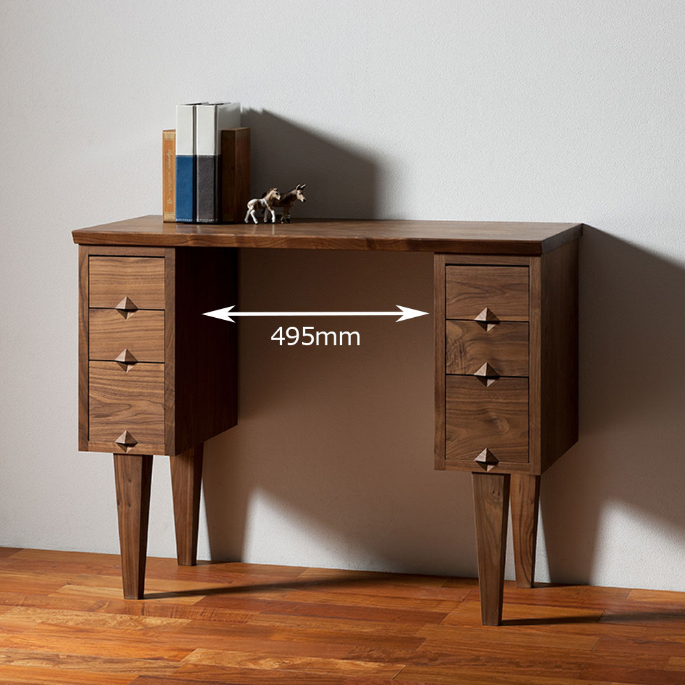 デスク「フラッグ」幅90cm Aタイプ ウォールナット材 天板仕様全2