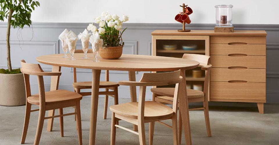 ダイニングチェア 「ソフィー」OBA21 オーク材 NP色【受注生産品