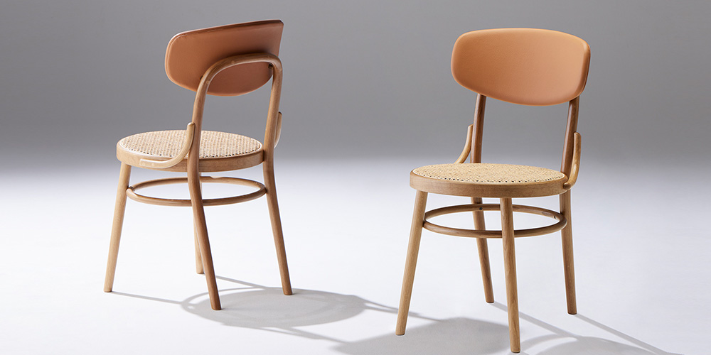 秋田木工 ダイニングチェア「AC-2」 ナラ材ホワイトオーク色（艶消し