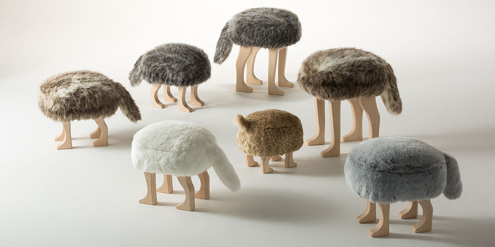 匠工芸 スツール「アニマルスツール」フォックスグレー Sサイズ【受注