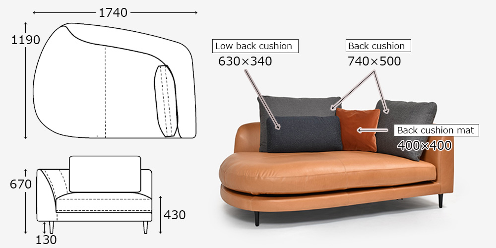 ROLF BENZ（ロルフベンツ）ラウンジソファ「クーモ」幅119cm 奥行174cm