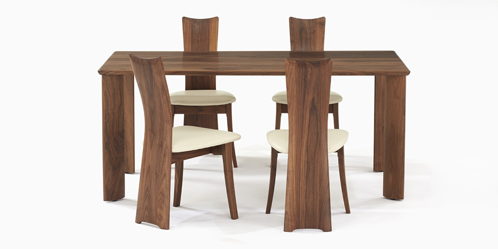 ダイニングテーブル「フォルム」ウォールナット材 塗装2タイプ 全4