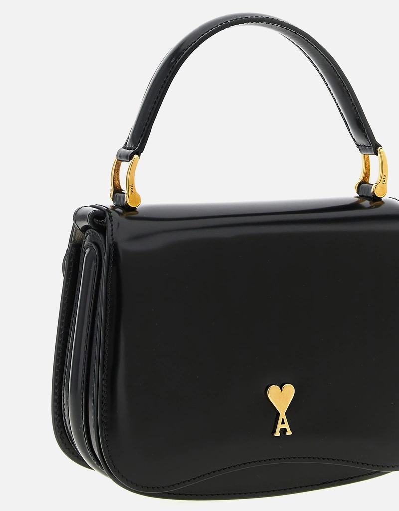 AMI Paris パリパリ光沢牛革クロスボディバッグ () IFCHIC.COM