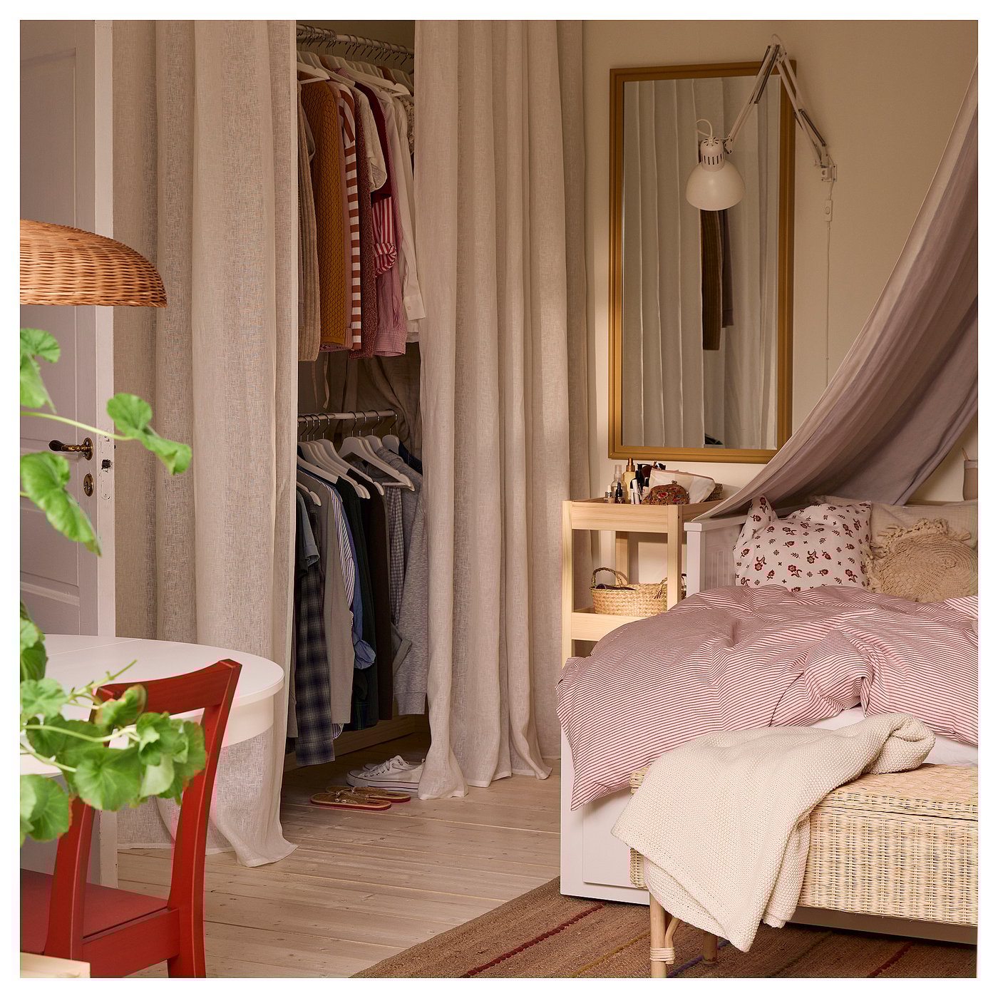 DYTÅG ディトーグ 遮像・採光カーテン 1組, ホワイト/ヘディングテープ