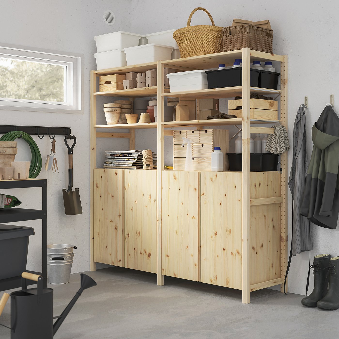 IVAR イーヴァル 2セクション/棚板/キャビネット, パイン材