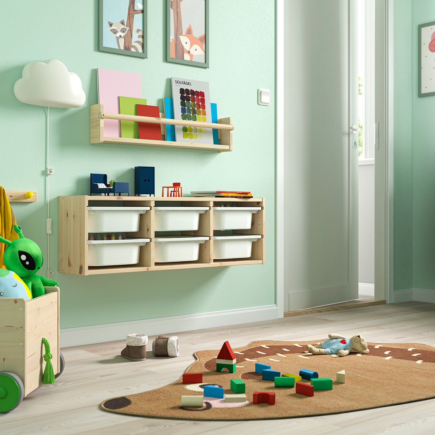 TROFAST トロファスト ウォール収納, ライトホワイトステインパイン