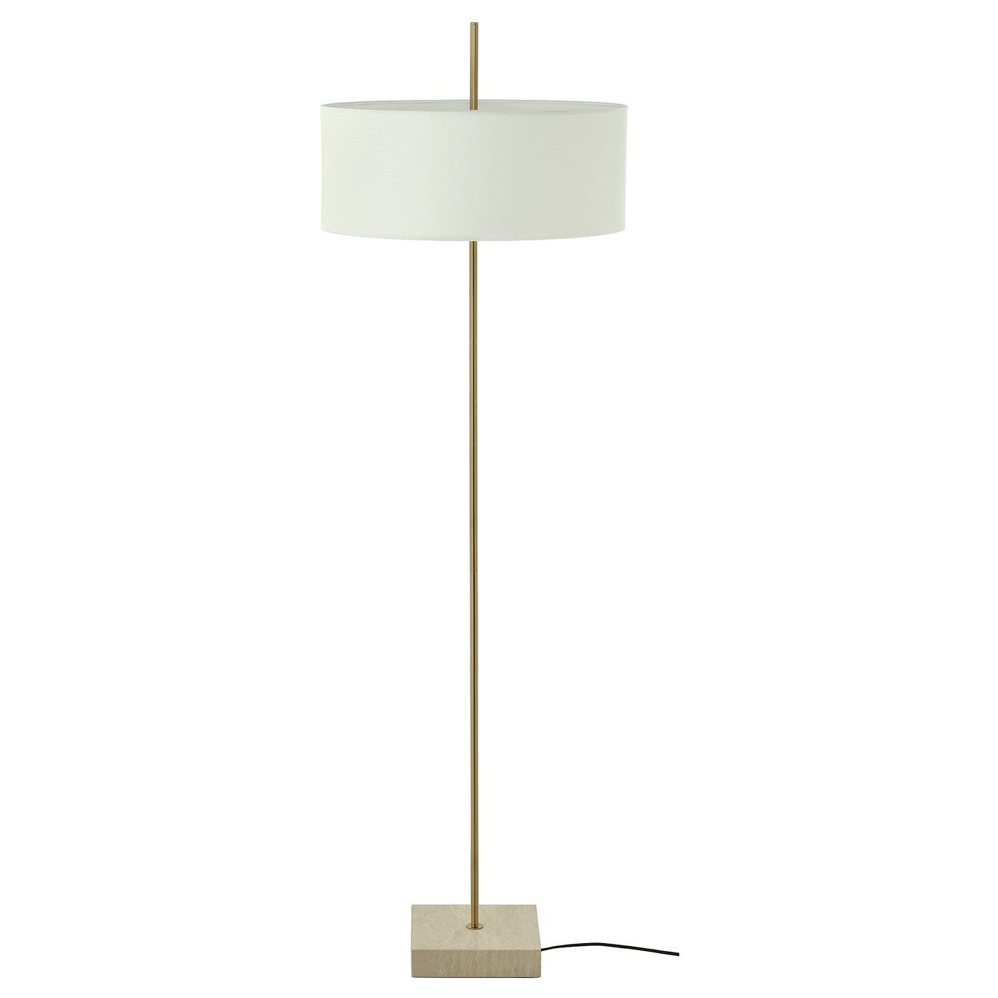 STOCKHOLM 2025 floor lamp, white textile/brass plated, 63