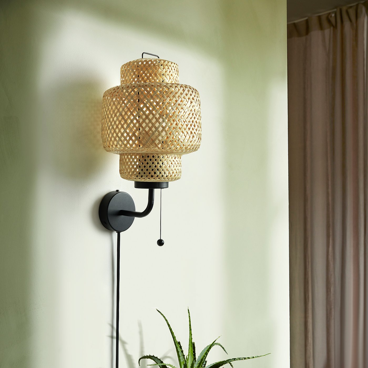 SINNERLIG wall lamp, bamboo/handmade - IKEA