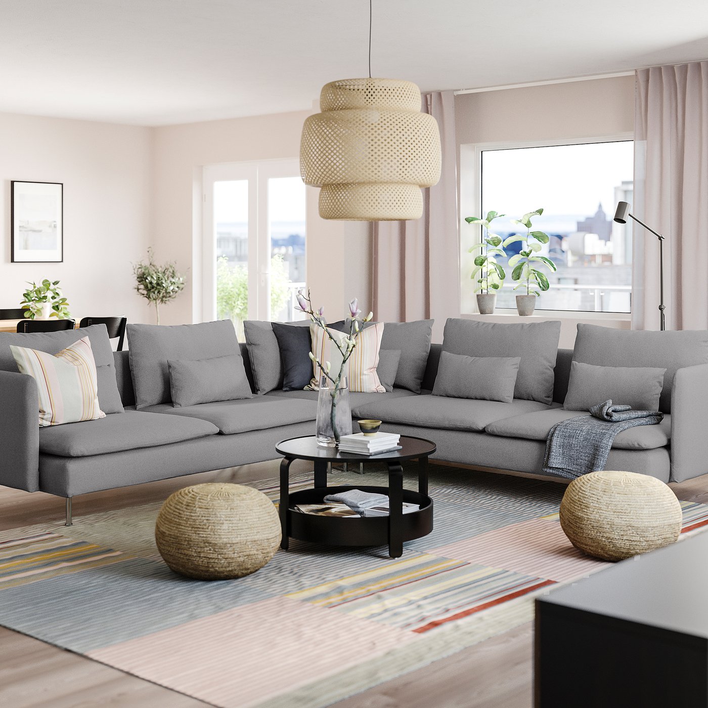 SÖDERHAMN sectional, 5-seat, Tonerud gray - IKEA