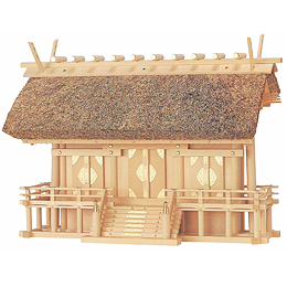神棚・神具専門店 伊勢宮 / 【神棚】 極上茅葺通屋根三社 ・ 02 木曾桧