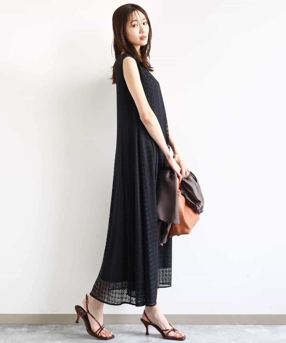 幾何レースフレアーワンピース/洗える(ワンピース) | MK MICHEL KLEIN