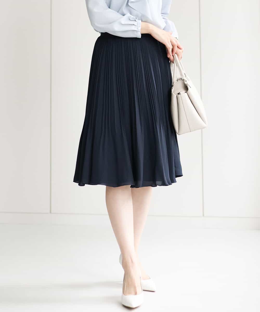 リバーシブルシフォンプリーツスカート/洗える(ひざ丈スカート) | MK