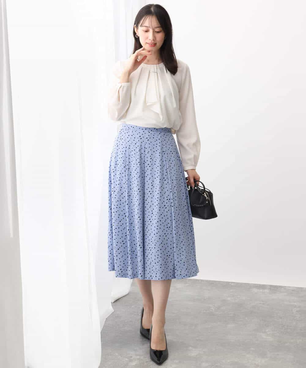 アニマル調ドット柄ジャージースカート/洗える(ミモレ丈スカート) | MK