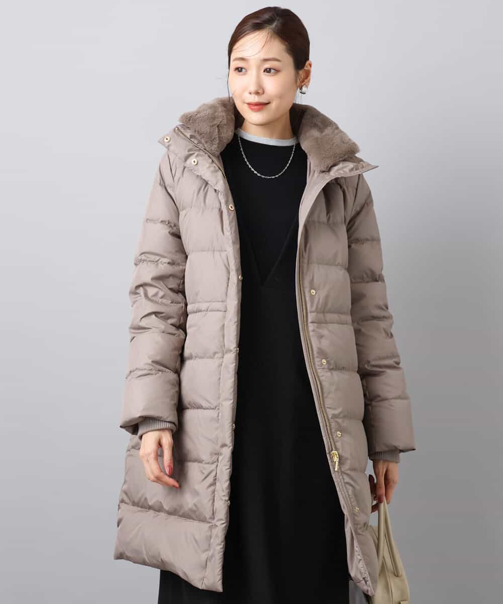 ベーシックタフタ ロングダウンコート/撥水加工(ダウンジャケット