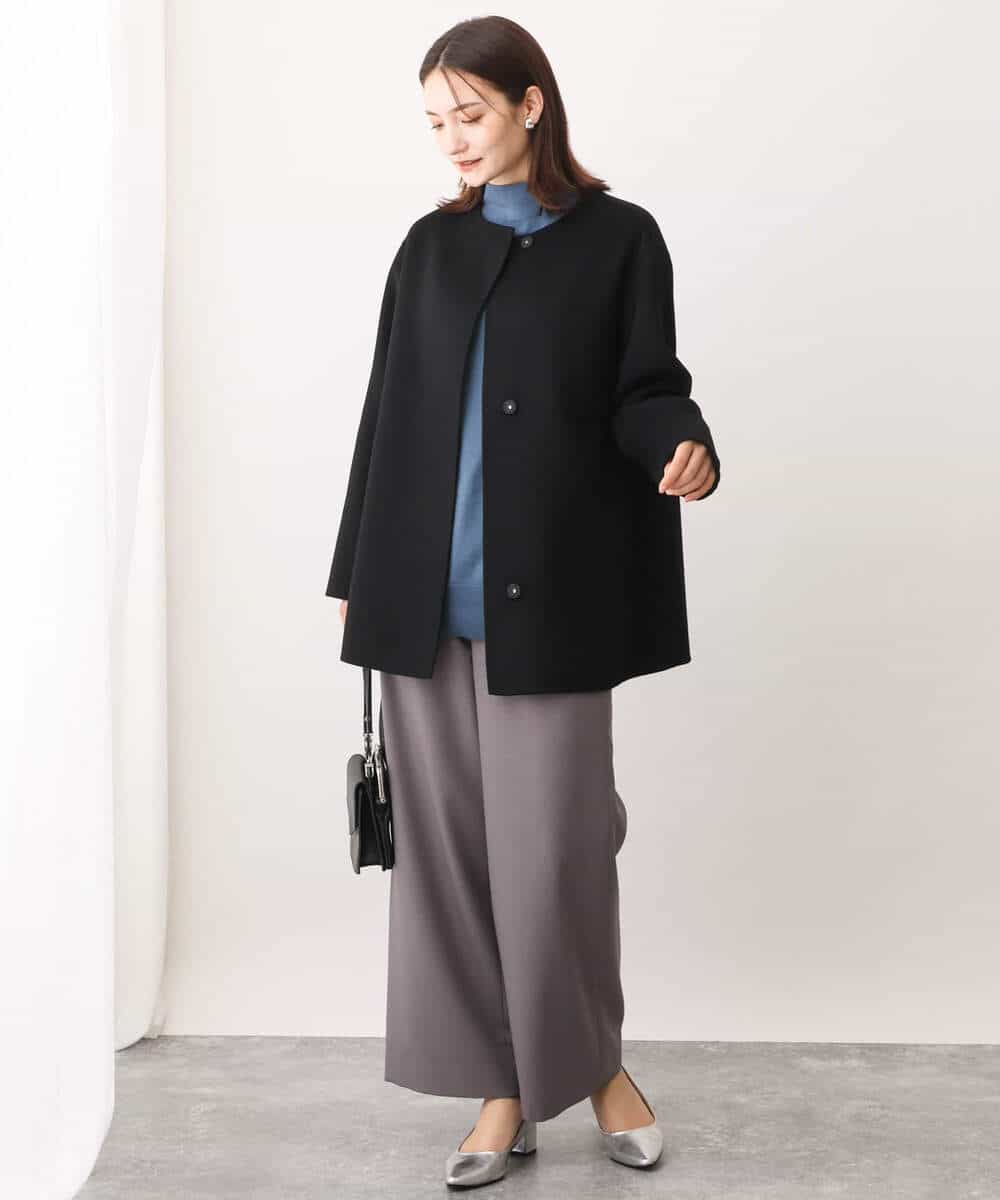 ミディ丈スムースリバーノーカラーコート(その他のコート・ブルゾン