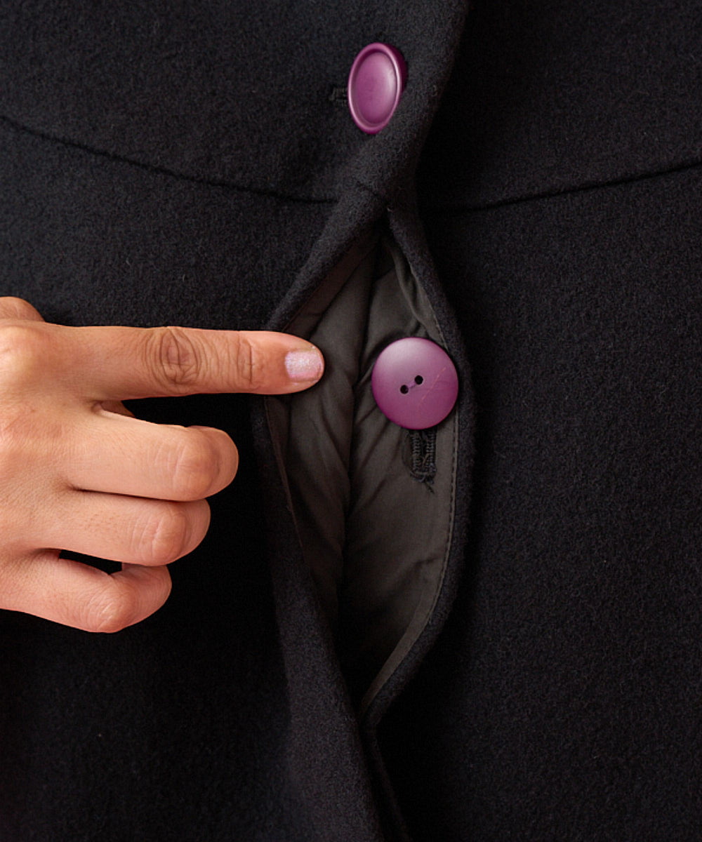 メルトン ノーカラーロングコート(ノーカラーコート) | Jocomomola