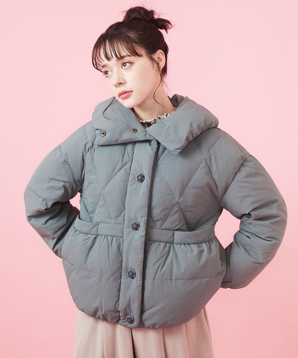 ナイロンワッシャーショートダウンジャケット(ダウンジャケット