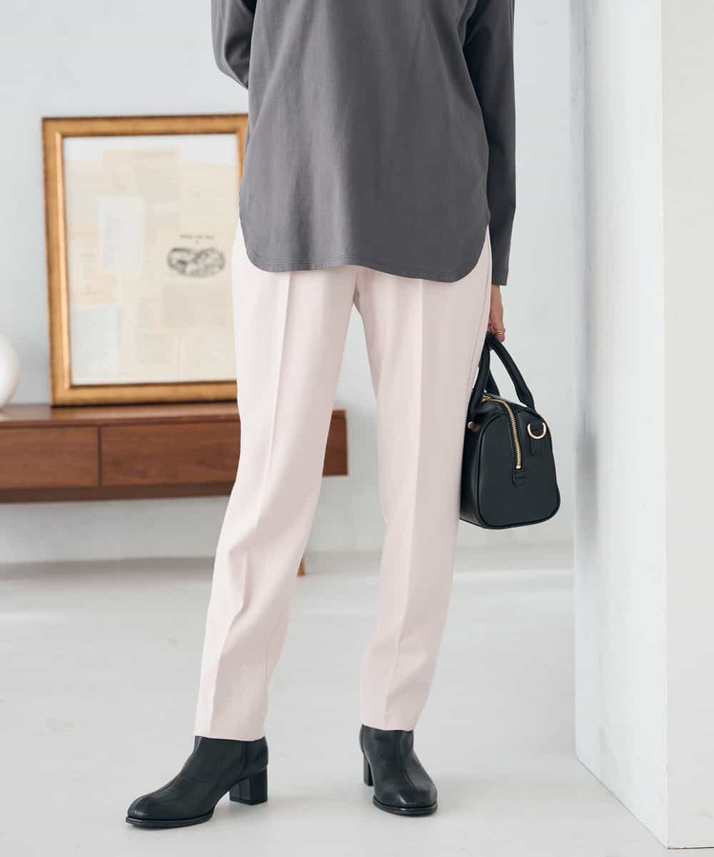 イージーケア/洗える/ストレッチ】裏起毛美ラクるイージーテーパード