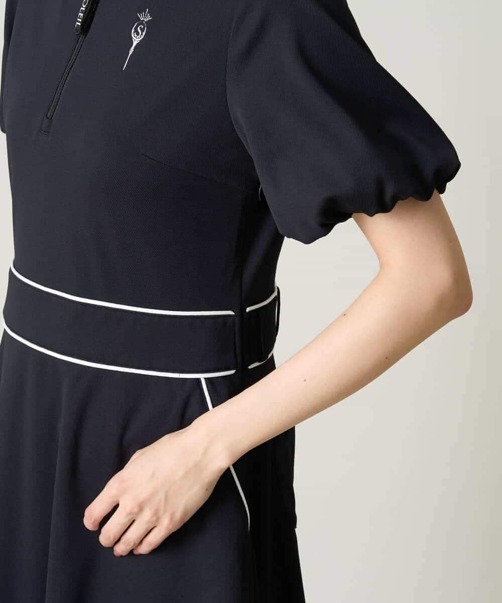 レディースゴルフウエア ハーフZIPモックネックワンピース(ワンピース