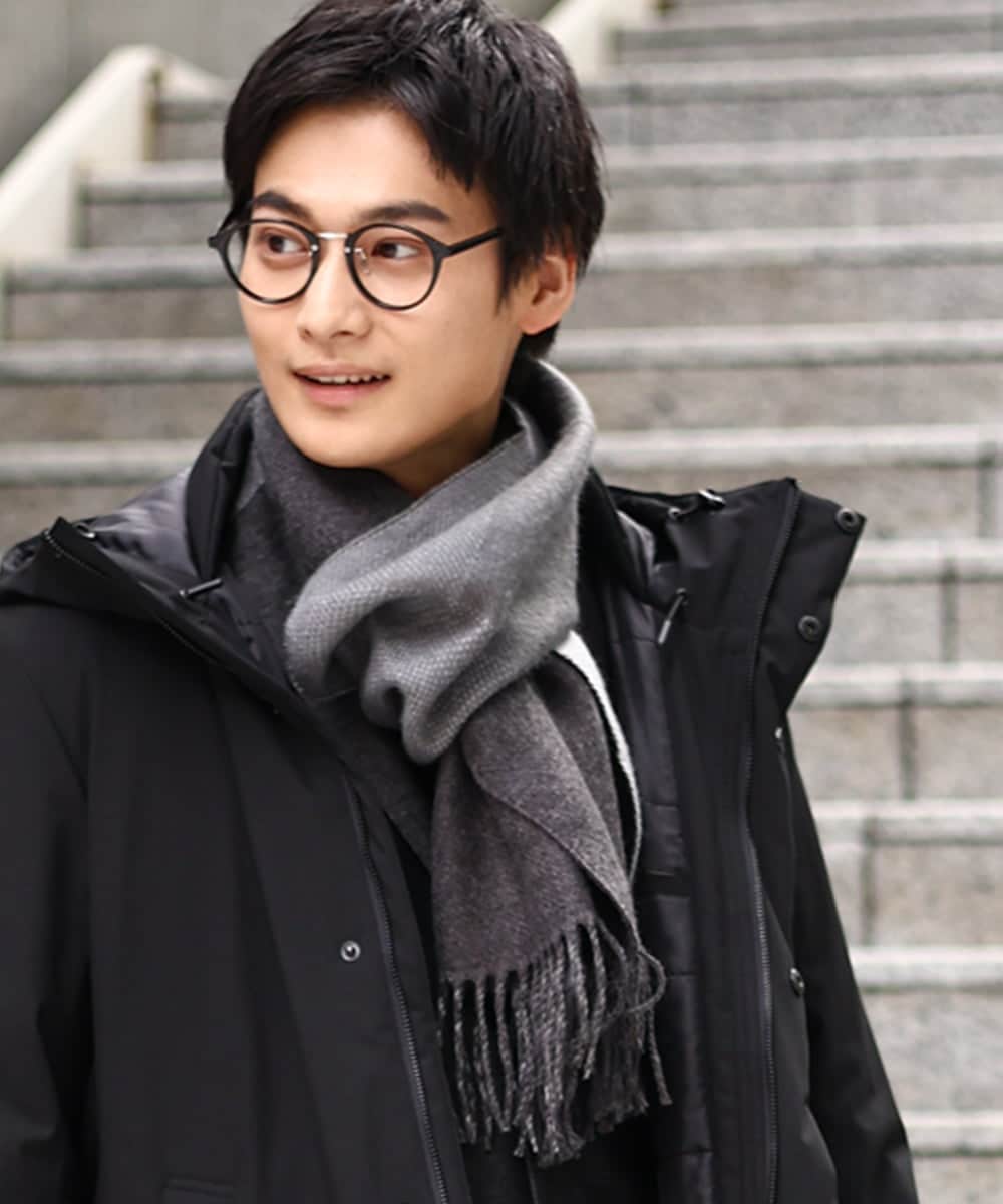 グレーが大人気】リバーシブルグラデーションマフラー(ストール