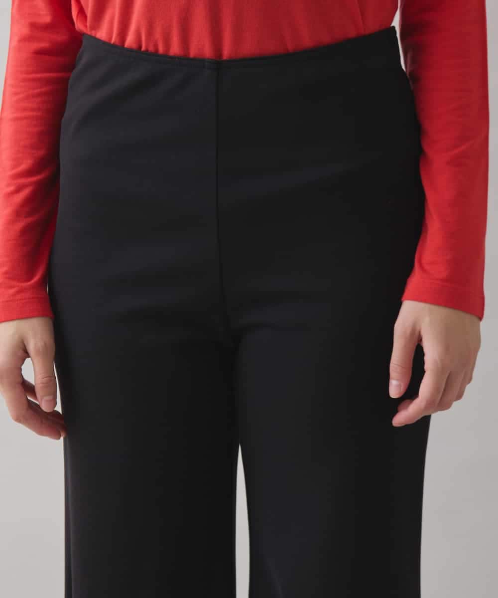 レーヨンポンチミドル丈フレアパンツ/日本製/洗える(クロップド・半端