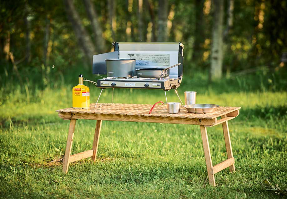 キャンプ用品』Colemanキッチンテーブル&プリムスツーバーナーコンロセット