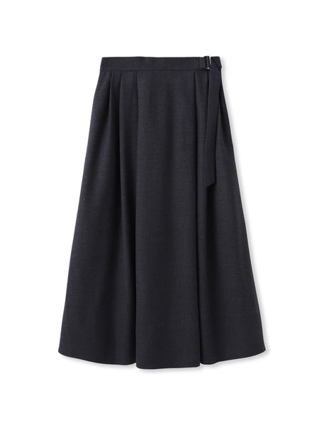 ウールブレンドストレッチフレアスカート≪セットアップ対応/手洗い