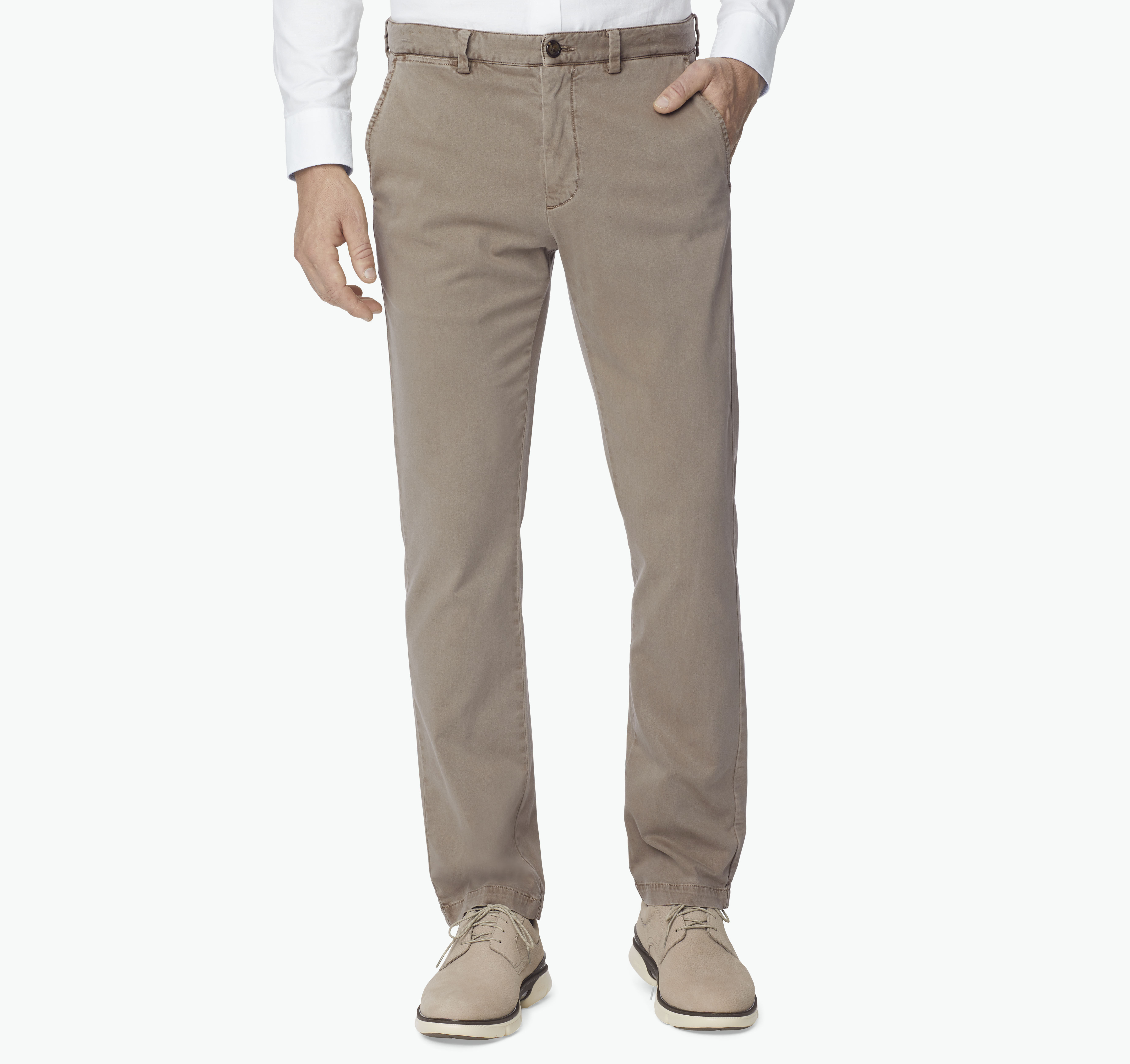 Men's Washed Chinos in Taupe | Johnston & Murphy