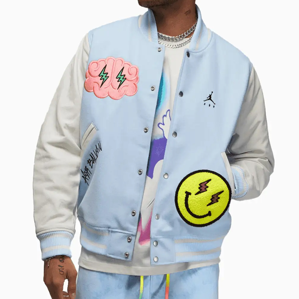 Varsity Blue and Off White J Balvin Jordan Jacket