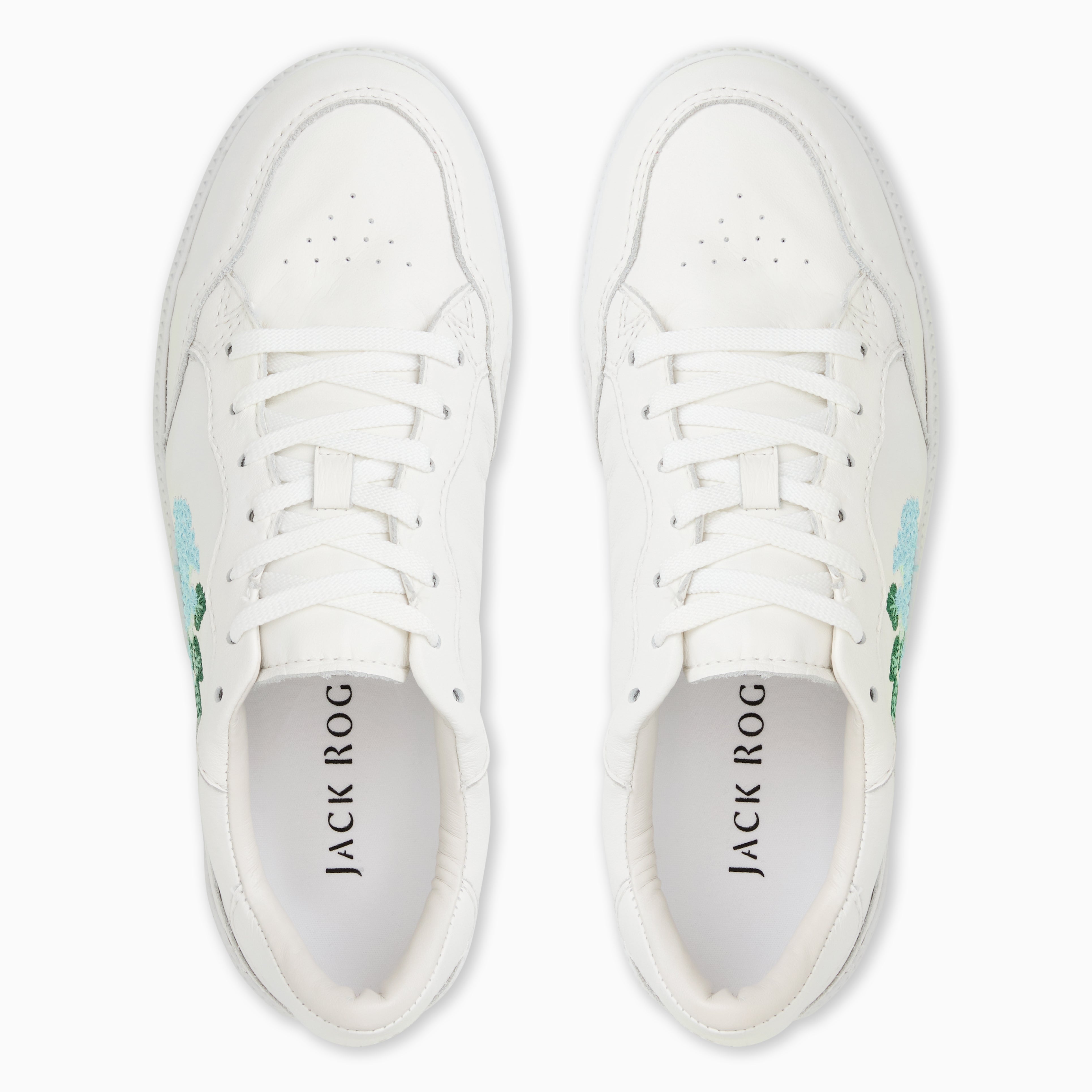 Jack Rogers Hydrangea Sneaker | Leather | Ivory Multi – Jack