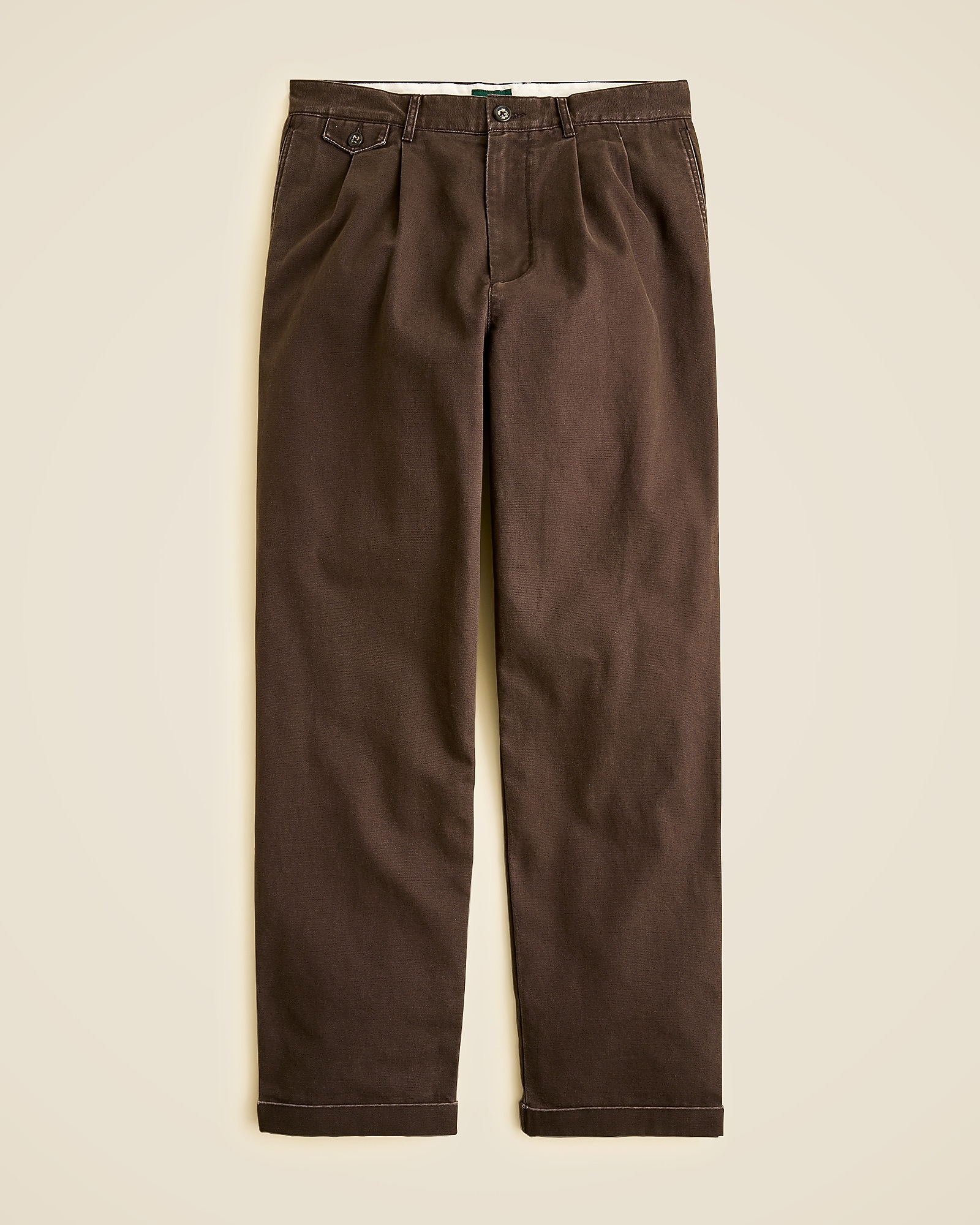 Relaxed-fit Double-pleated Chino Pant In Washed Canvas For Men | J