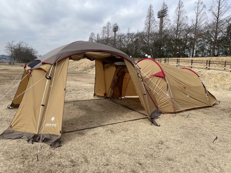 メッシュシェルター(TP-925)/snow peakテント連結、レビュー&設営撤収
